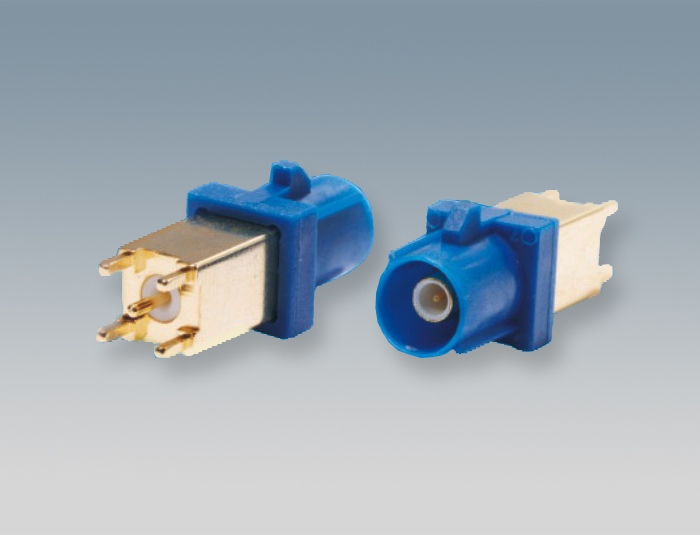 FAKRA C型 公頭藍(lán)色 180度立式插板短體（23.9MM）